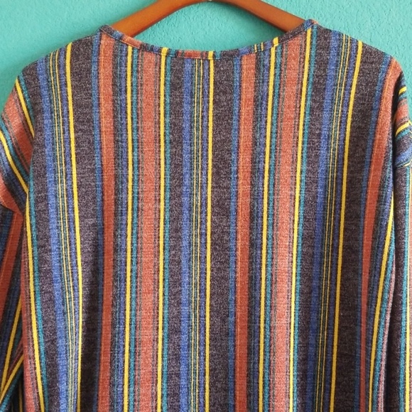 {Ces Femme} Multi-color Shiny Stripe Fall Sweater - Picture 6 of 8